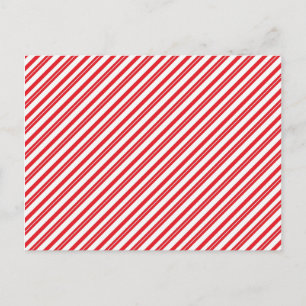 Carte Postale Sucre de canne amusant Rouge et blanc Motif rayure
