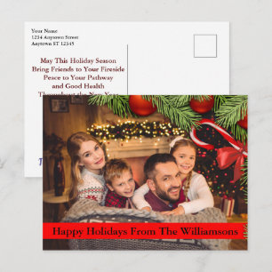 Carte Postale Sucre de canne de Noël Frontière Joyeux Fêtes