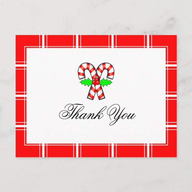 Carte Postale Sucre de canne Merci rouge Noël (Devant)