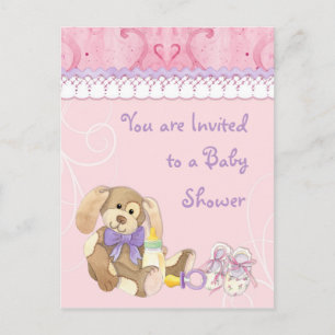 Carte Postale Sucre et épices, Invitation Baby shower fille