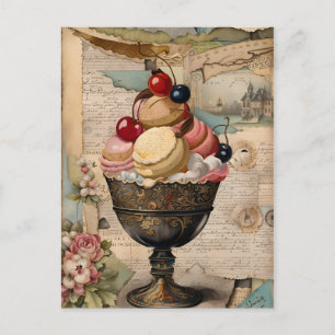 Carte Postale Sucreries délicieuses Collage vintage