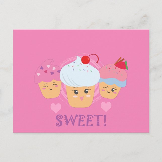 Carte Postale Sucres - Cupcakes ! (Devant)