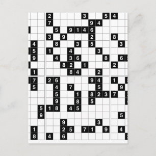 Carte Postale sudoku noir blanc