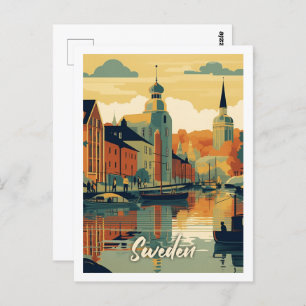 Carte Postale Suède Célèbre Vintage voyage Place