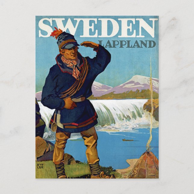 Carte Postale Suède ~ Lappland (Devant)