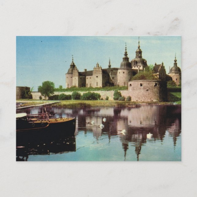 Carte Postale Suède vintage, château médiéval de Kalmar, (Devant)