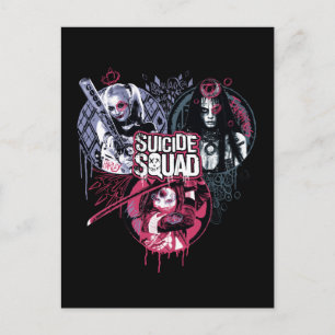 Carte Postale Suicide Squad   Girls Graffiti Badges