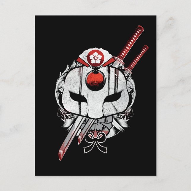 Carte Postale Suicide Squad | Katana Mask & Swords Tattoo Art (Devant)