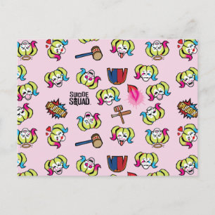 Carte Postale Suicide Squad   Quinn Emoji Pattern