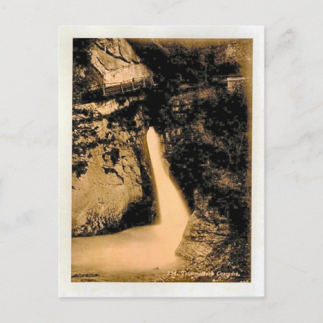 Carte Postale Suisse 1908, Chutes Trummelbach (Devant)