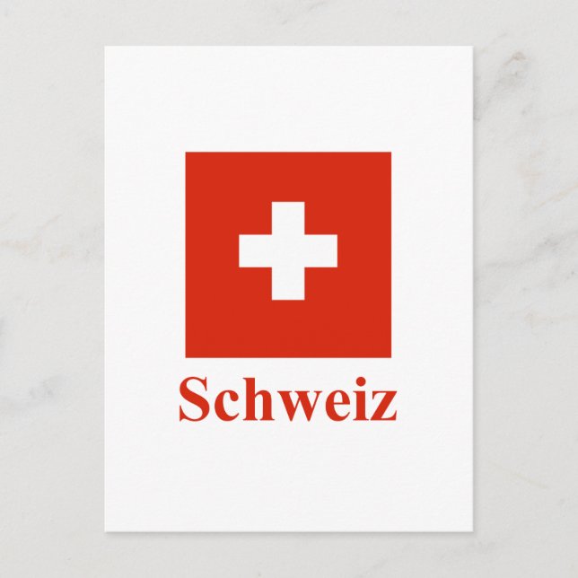 Carte Postale Suisse Drapeau avec nom en allemand (Devant)