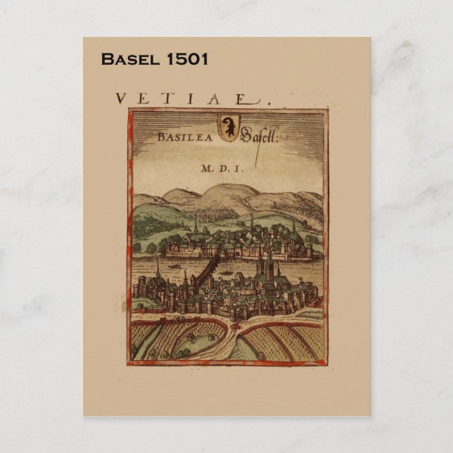 Carte Postale Suisse historique, Bâle 1501 (Devant)