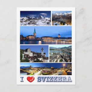 Carte Postale Suisse - I Love -
