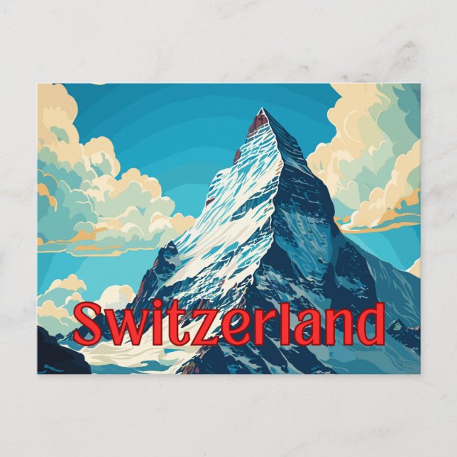 Carte Postale Suisse Retro Matterhorn Mountain Travel (Devant)