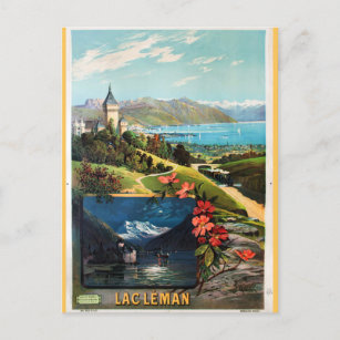 Carte Postale Suisse vintage France Lac Genève Léman