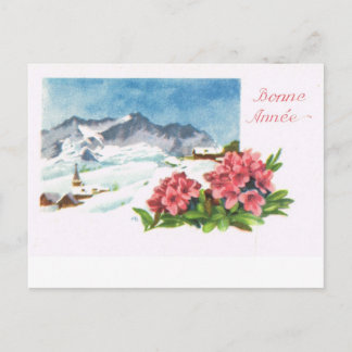 Carte Postale Suisse vintage Jungfrau, Bonne Année