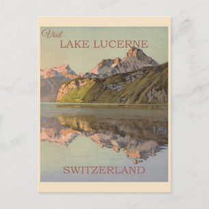 Carte Postale Suisse vintage Lac Lucerne Swiss Travel