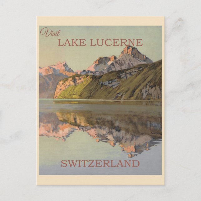 Carte Postale Suisse vintage Lac Lucerne Swiss Travel (Devant)