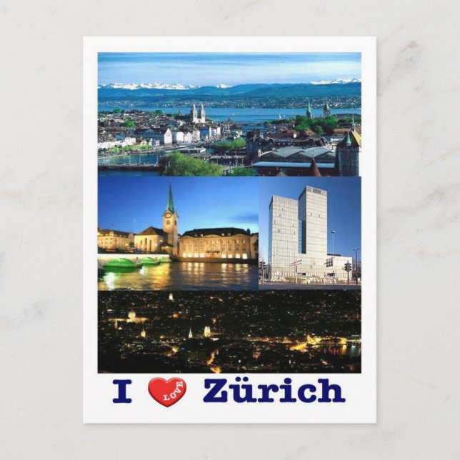 Carte Postale Suisse - Zurich - I Love - (Devant)