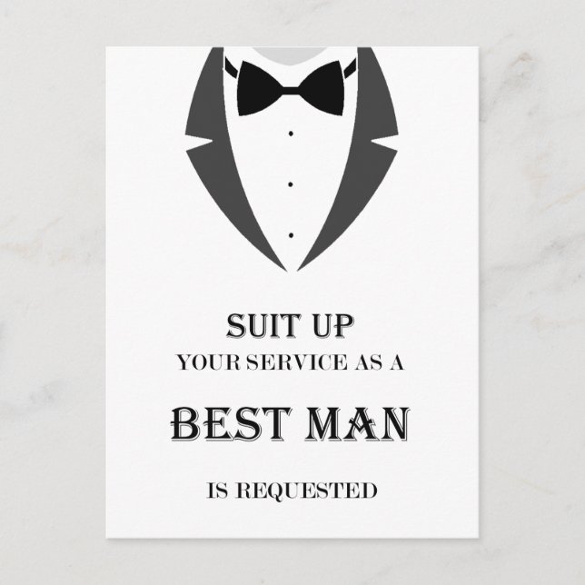Carte Postale Suit Be My Best Man Proposition Card (Devant)