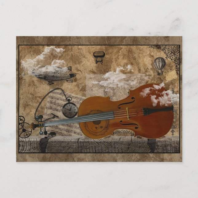 Carte Postale Suite Cello Steampunk (Devant)