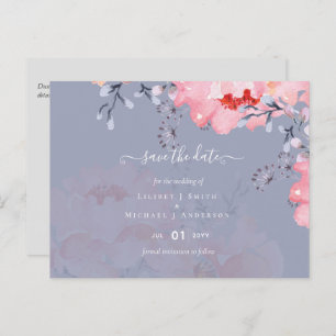 Carte Postale Suite Mariage en fleurs rose pâle Sublime