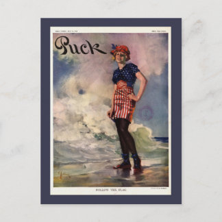 Carte Postale Suivez la couverture du magazine Flag Vintage.