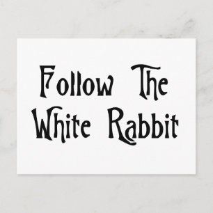 Carte Postale Suivez Le Lapin Blanc