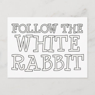 Carte Postale Suivez Le Lapin Blanc