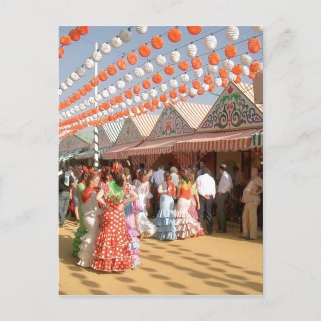 Carte Postale Sumario Description Feria de Abril (Sevilla), muje (Devant)