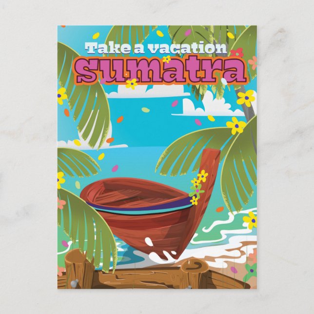 Carte Postale Sumatra Indonésie affiche voyage (Devant)