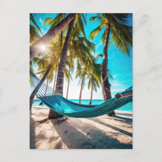 Carte Postale Summer Beach Hammock Ocean Vacation Palm Trees