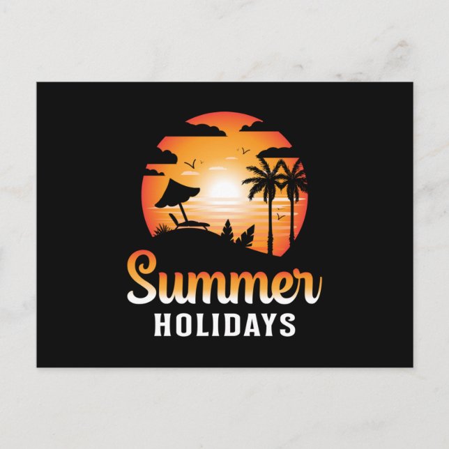 Carte Postale Summer Beach Vacances Surf de mer Cool Sun Funny C (Devant)