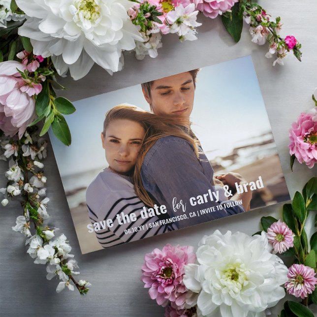 Carte Postale Summer Break Photo Wedding Enregistrer la date (Créateur téléchargé)