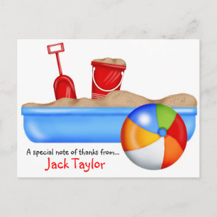 Carte Postale Summer Fun Sand box Beach Ball