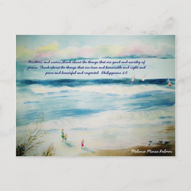 Carte Postale summerbeachwatercolor, Frères et soeurs, thi... (Devant)