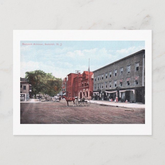 Carte Postale Summit Ave, Summit, NJ Vintage (Devant)