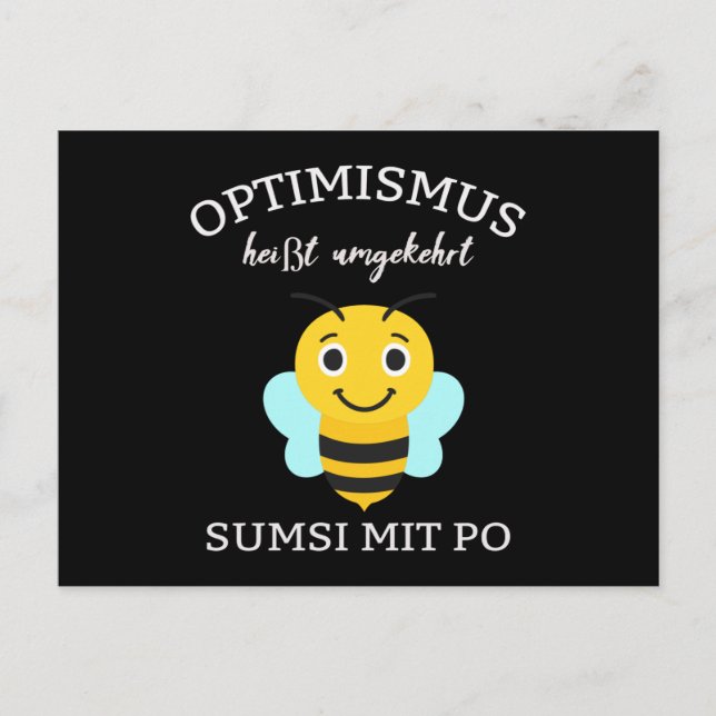 Carte Postale Sumsi Avec Butt Optimisme Abeilles apiculteurs Mie (Devant)