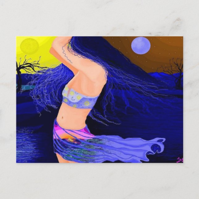 Carte Postale Sun and Moon Goddess 5.6"x4.25" landscape Postcard (Devant)