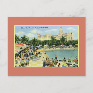 Carte Postale Sun Club vintage et Roney Plaza Miami Beach