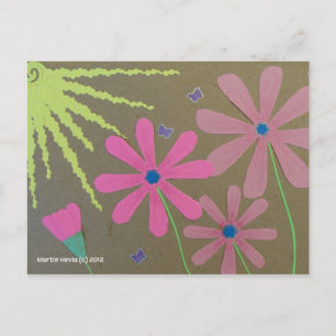 Carte Postale Sun & Flowers - Scrapbook
