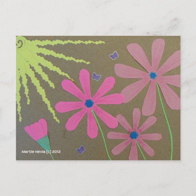 Carte Postale Sun & Flowers - Scrapbook (Devant)