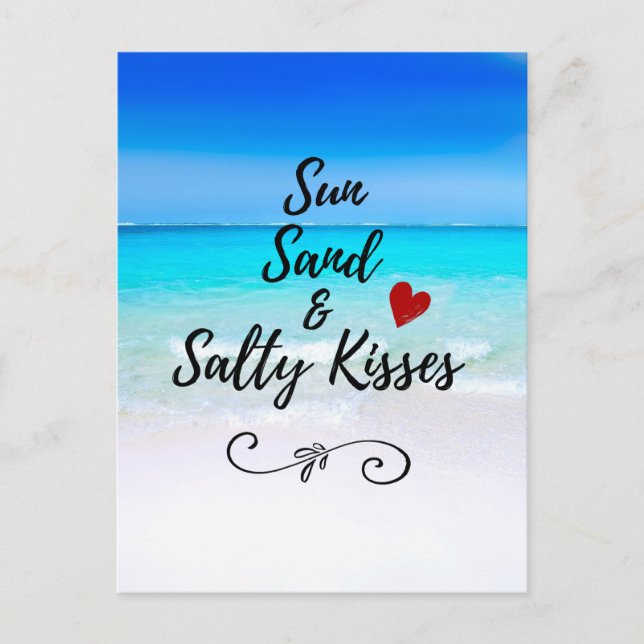 Carte Postale Sun Sand and and Salty Kisses Tropical Beach (Devant)