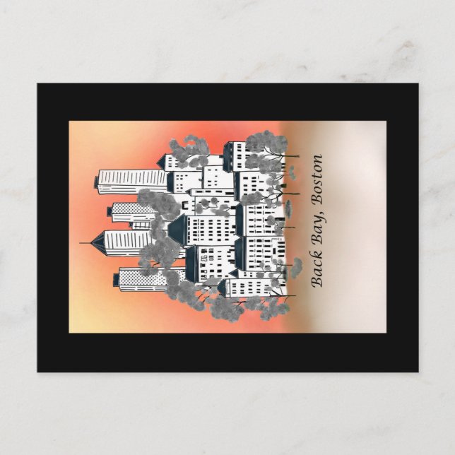 Carte postale Sun Set de Boston Back Bay (Devant)