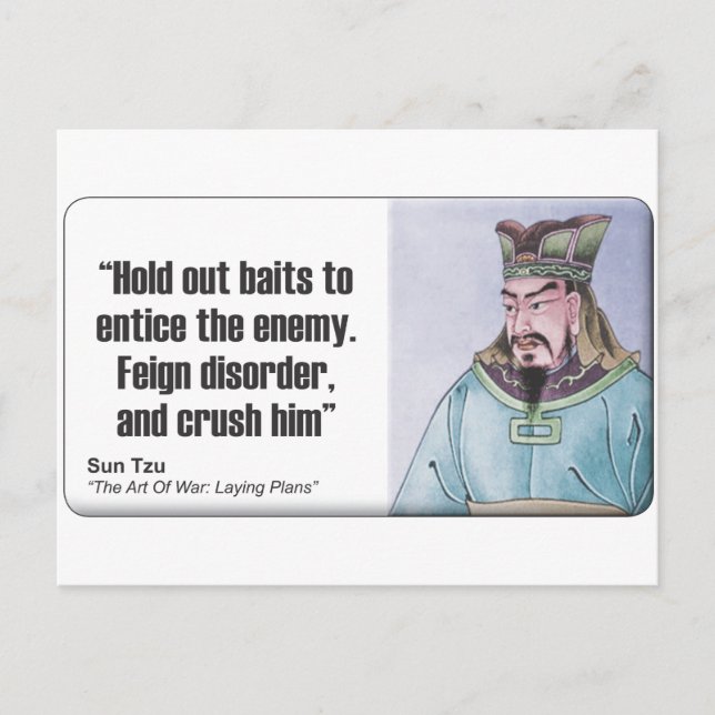 Carte Postale Sun Tzu : Trouble de l'alimentation (Devant)