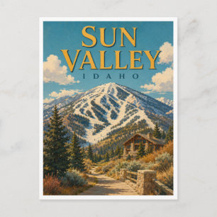 Carte Postale Sun Valley Idaho Bald Mountain GeoSaga