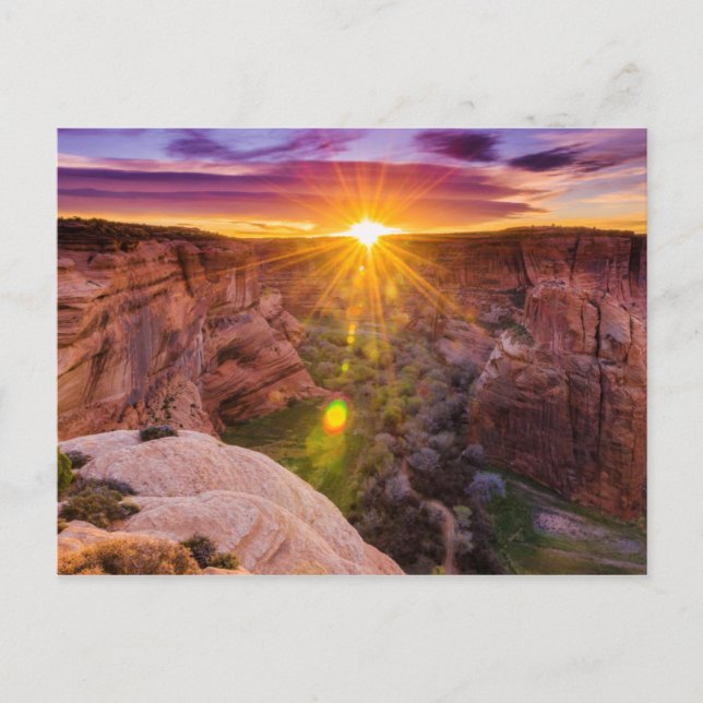 Carte Postale Sunburst à Canyon de Chelly, AZ (Devant)