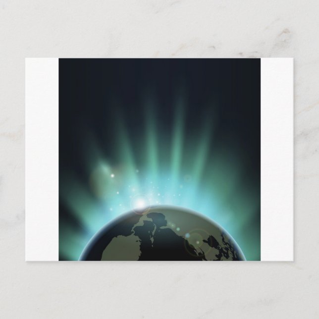 Carte Postale Sunburst à travers le monde (Devant)