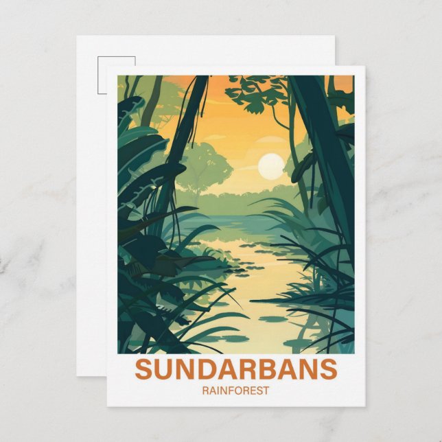 Carte Postale Sundarbans Rainforest Inde Bangladesh Voyage (Devant / Derrière)