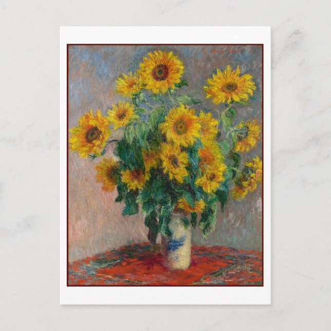 Carte Postale Sunflower Claude Monet Art Fine Still Life (Devant)